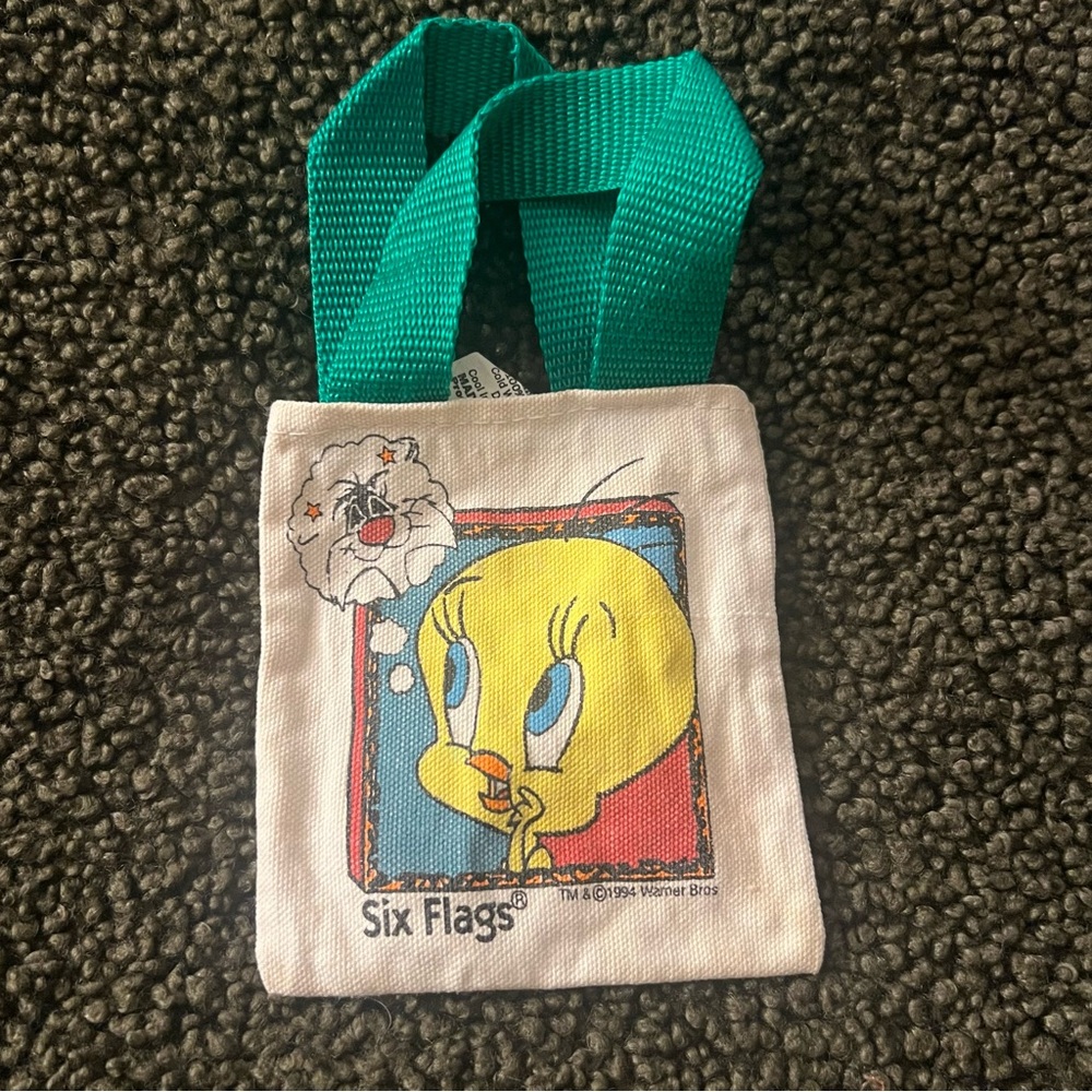 Vintage Tweety Six Flags Tiny Tote Bag